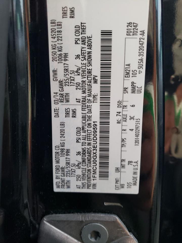 2014 Ford Escape Se VIN: 1FMCU0GX3EUD09591 Lot: 91930065