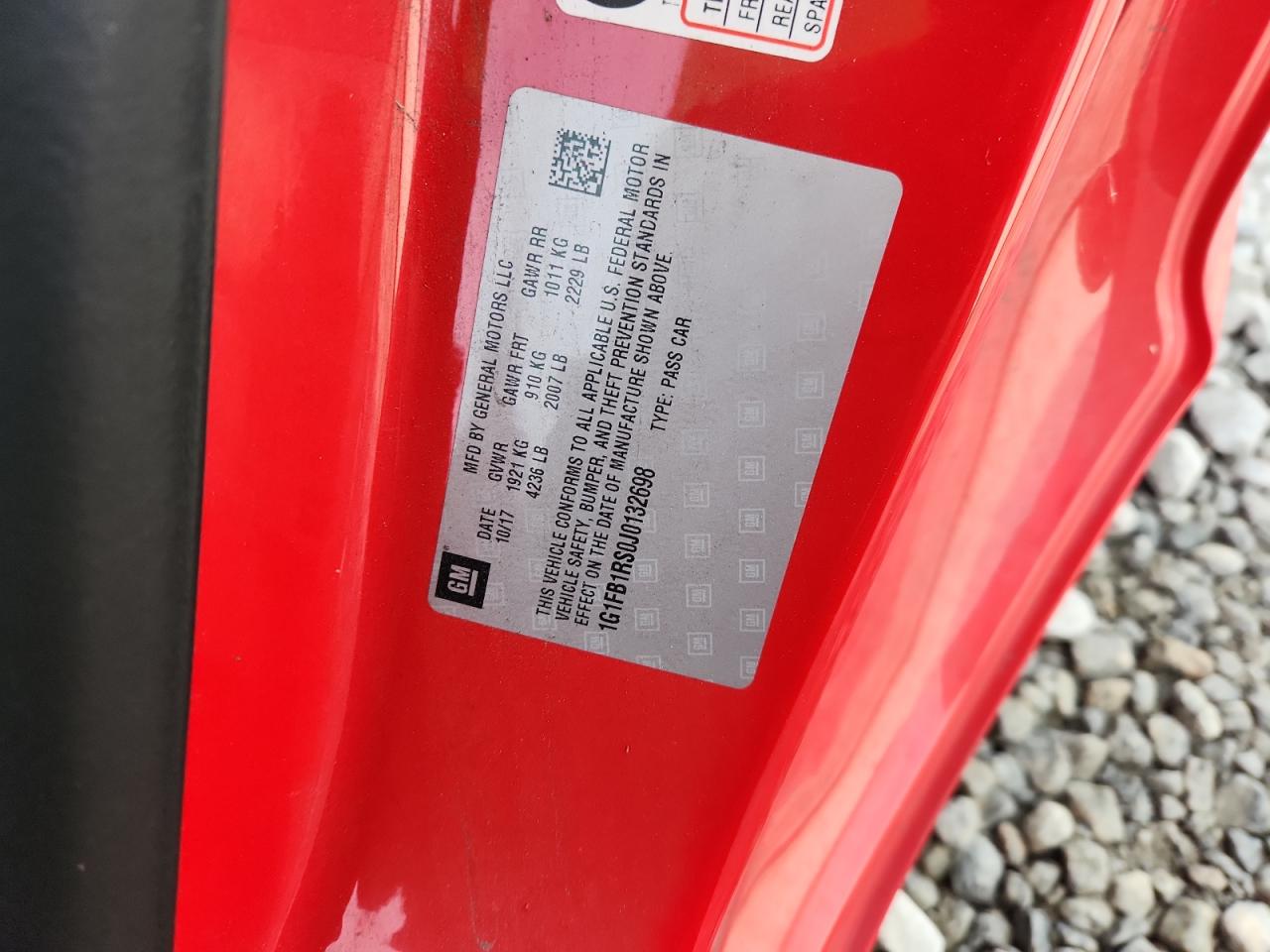 2018 Chevrolet Camaro Lt VIN: 1G1FB1RS0J0132698 Lot: 93489485