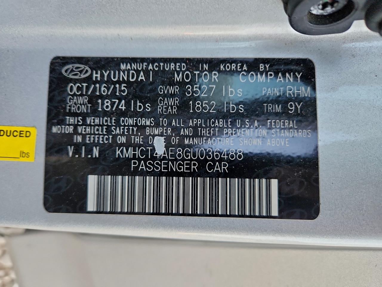 2016 Hyundai Accent Se VIN: KMHCT4AE8GU036488 Lot: 92756045