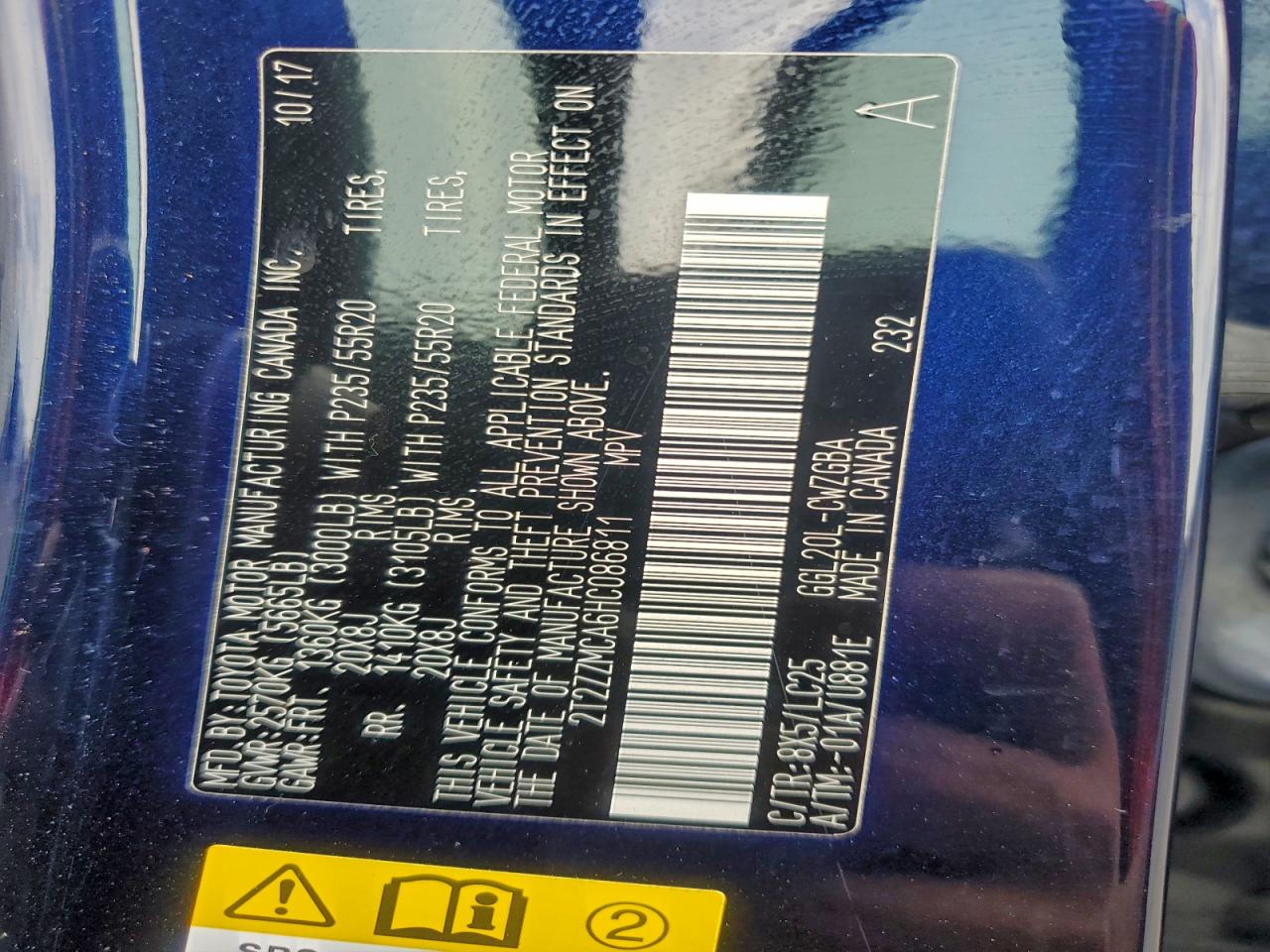 2017 Lexus Rx 350 Base VIN: 2T2ZZMCA6HC086811 Lot: 92106445