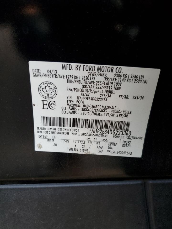 2013 Ford Taurus Sel VIN: 1FAHP2E84DG223363 Lot: 91647705