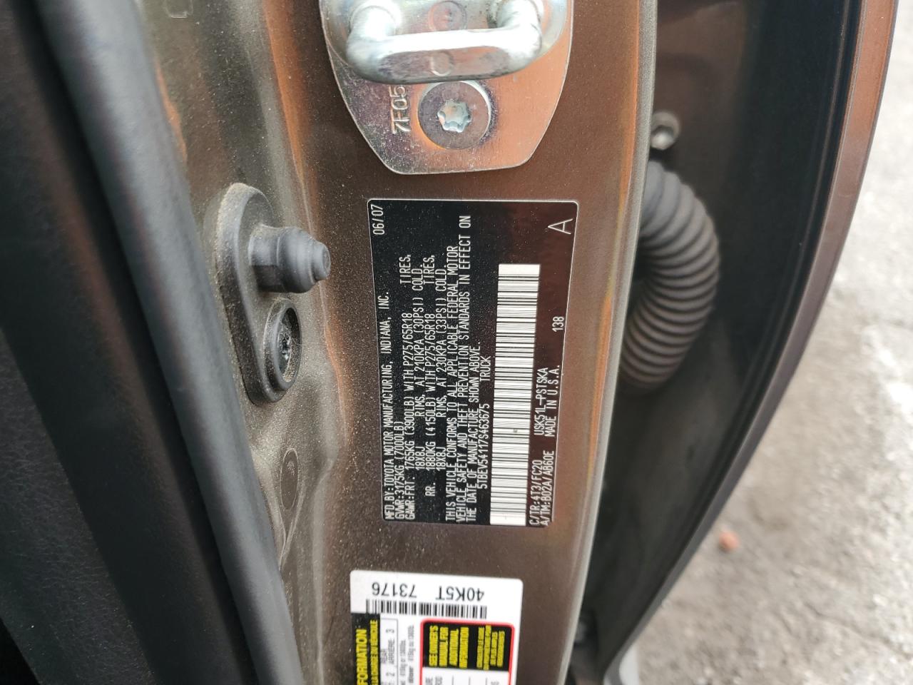 2007 Toyota Tundra Crewmax Sr5 VIN: 5TBEV54117S463675 Lot: 90899195