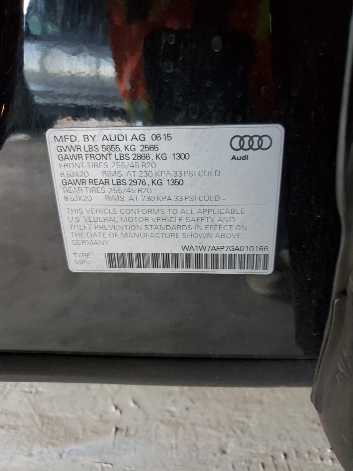 2016 Audi Q5 Prestige S-Line VIN: WA1W7AFP7GA010166 Lot: 92506275