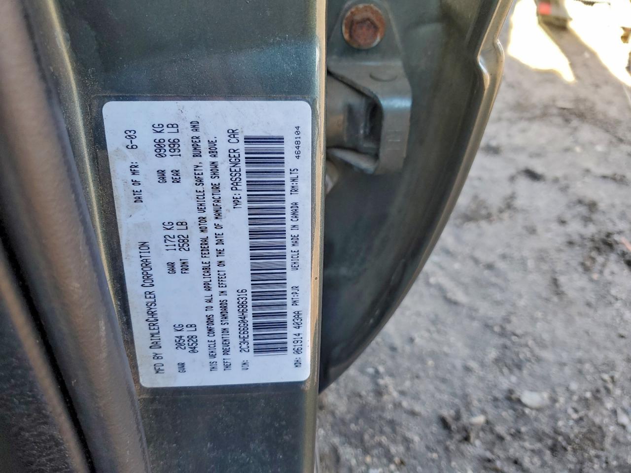 2004 Chrysler 300M VIN: 2C3HE66G04H686316 Lot: 93878925