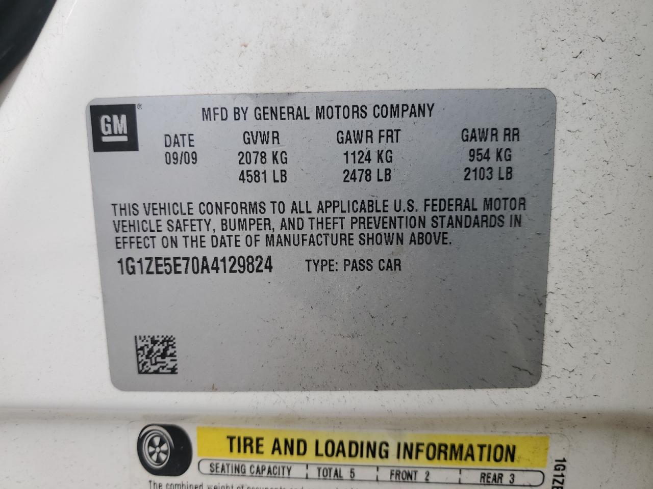 2010 Chevrolet Malibu Ltz VIN: 1G1ZE5E70A4129824 Lot: 91291865