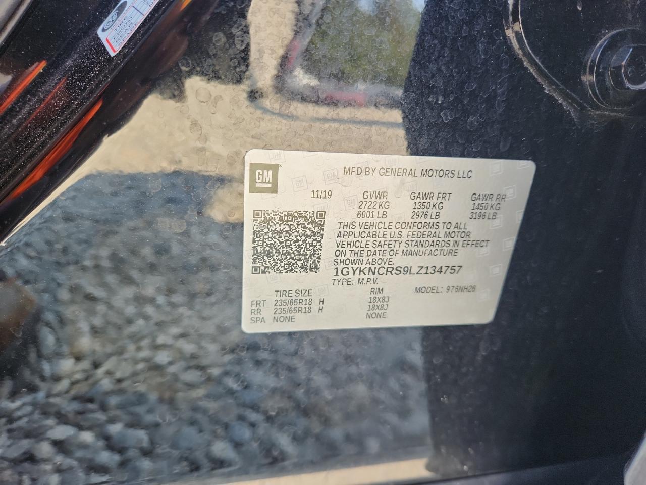 2020 Cadillac Xt5 Premium Luxury VIN: 1GYKNCRS9LZ134757 Lot: 93319395