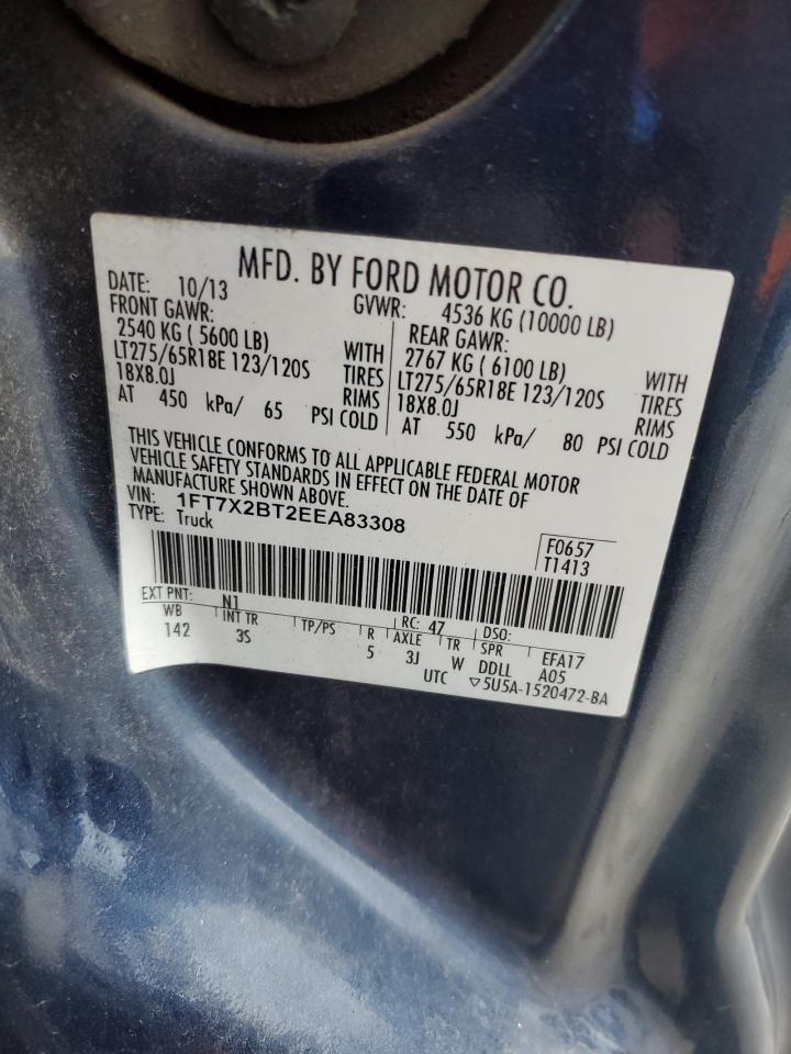 2014 Ford F250 Super Duty VIN: 1FT7X2BT2EEA83308 Lot: 91520715