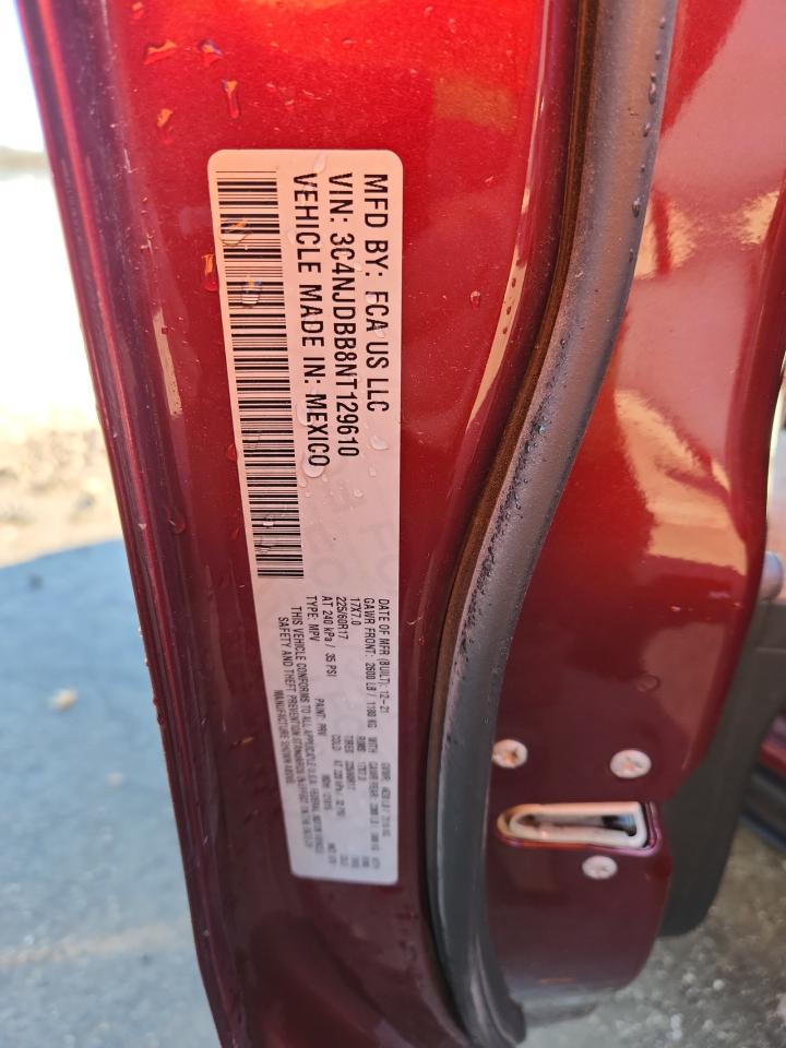 2022 Jeep Compass Latitude VIN: 3C4NJDBB8NT129610 Lot: 92255805