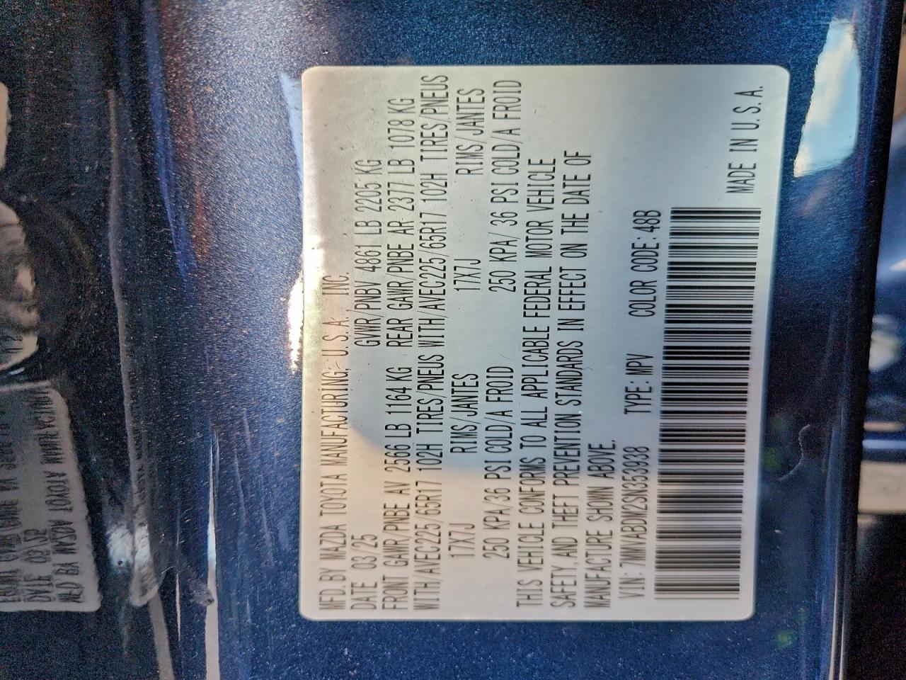 2025 Mazda Cx-50 Premium VIN: 7MMVABDM2SN353938 Lot: 94357095