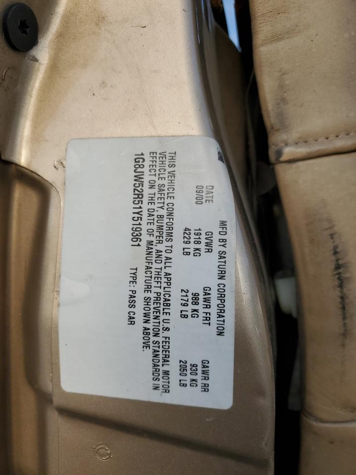 2001 Saturn L300 VIN: 1G8JW52R51Y519361 Lot: 91980145
