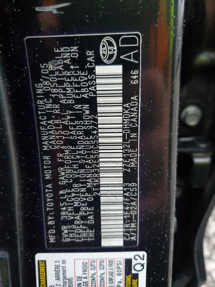 2006 Toyota Corolla Matrix Xr VIN: 2T1KR32E56C554772 Lot: 93272425