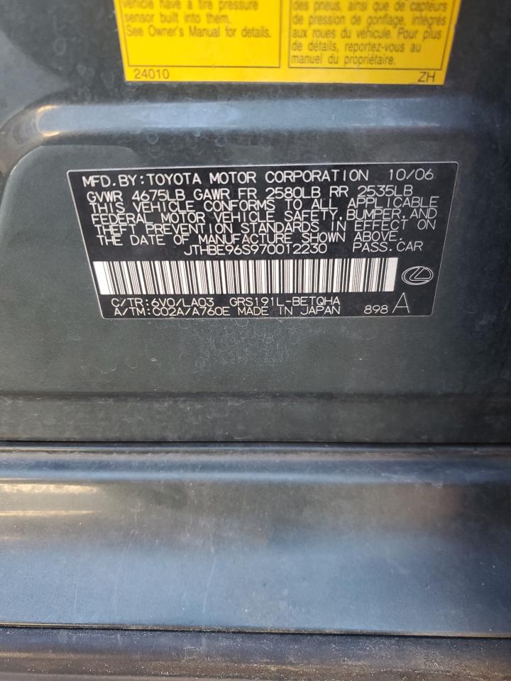 2007 Lexus Gs 350 VIN: JTHBE96S970012230 Lot: 92805795