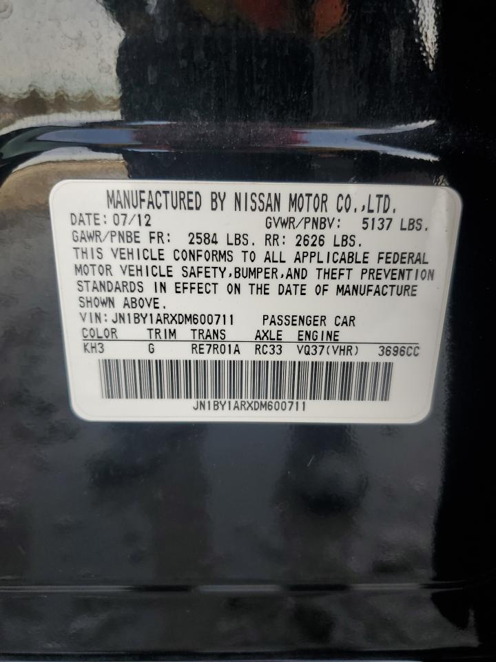 2013 Infiniti M37 X VIN: JN1BY1ARXDM600711 Lot: 91327085