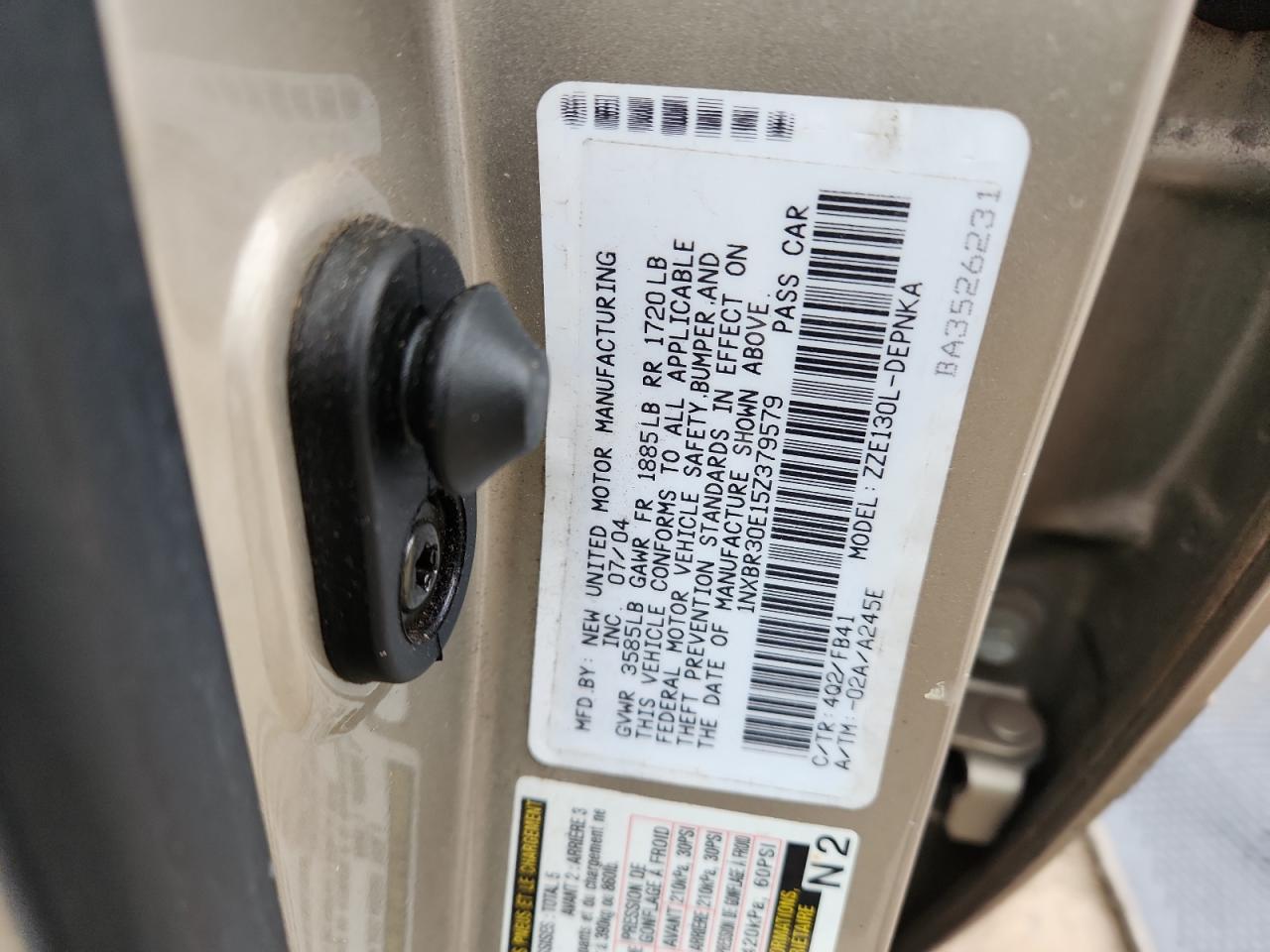 2005 Toyota Corolla Ce VIN: 1NXBR30E15Z379579 Lot: 93061085