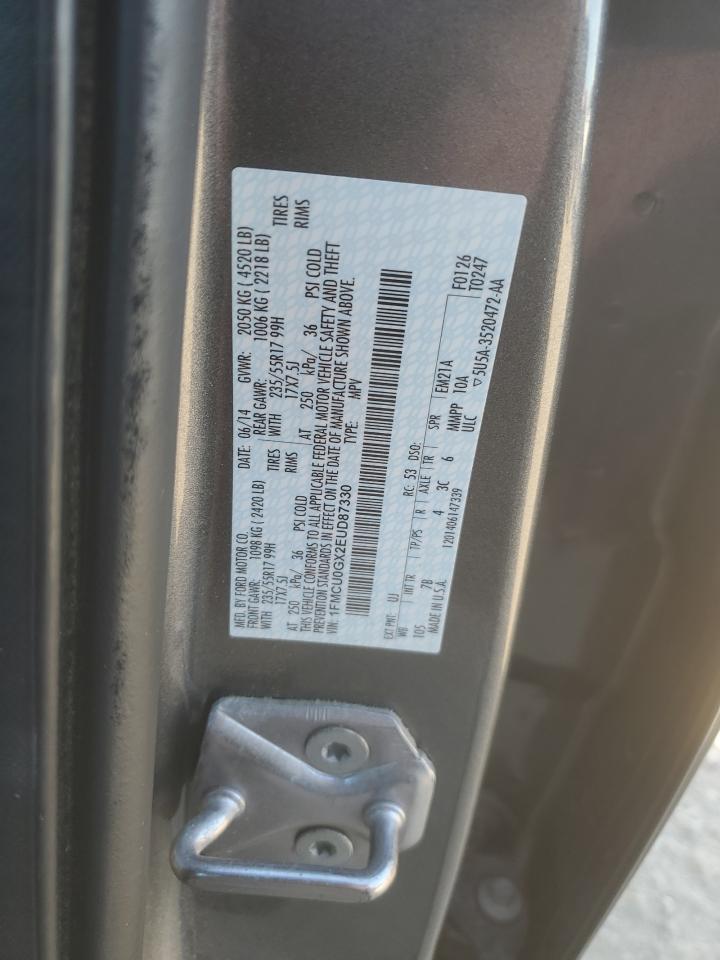 2014 Ford Escape Se VIN: 1FMCU0GX2EUD87330 Lot: 90848475