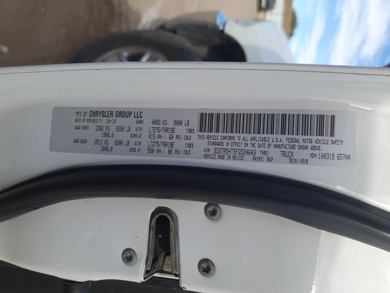 2015 Ram 2500 St VIN: 3C6TR5HT5FG524643 Lot: 90484635