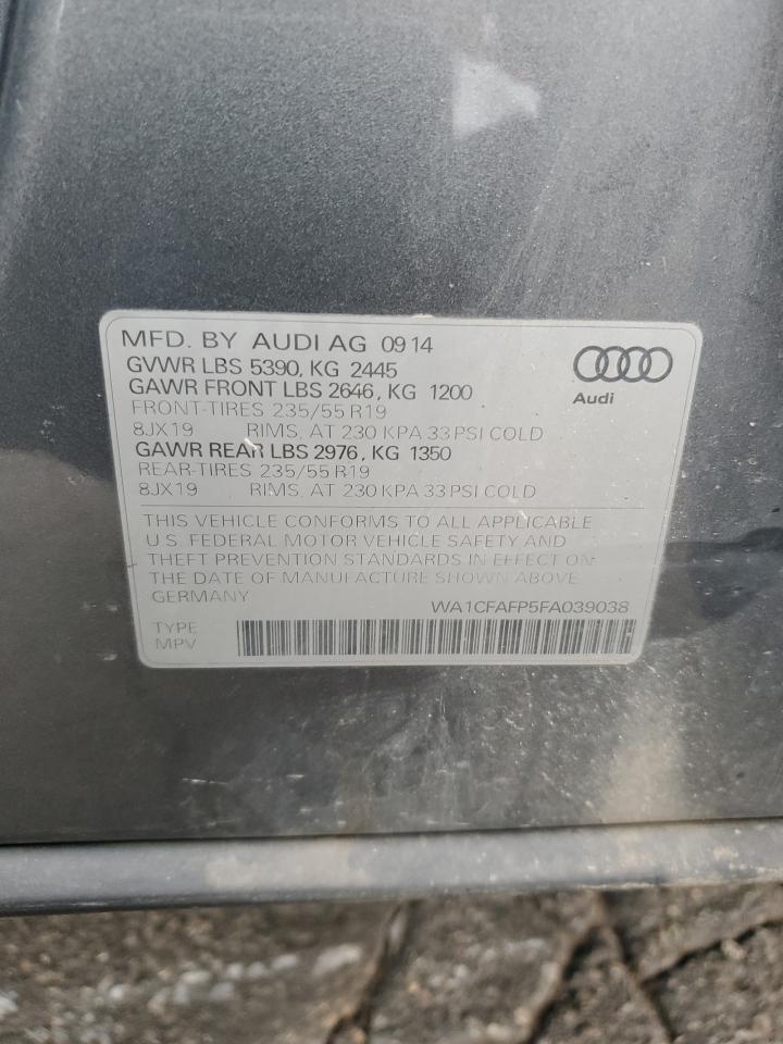 2015 Audi Q5 Premium VIN: WA1CFAFP5FA039038 Lot: 92186745