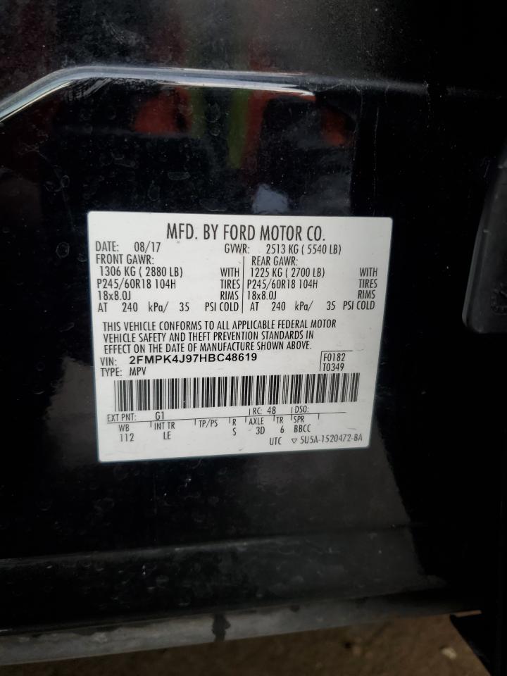 2017 Ford Edge Sel VIN: 2FMPK4J97HBC48619 Lot: 93490625