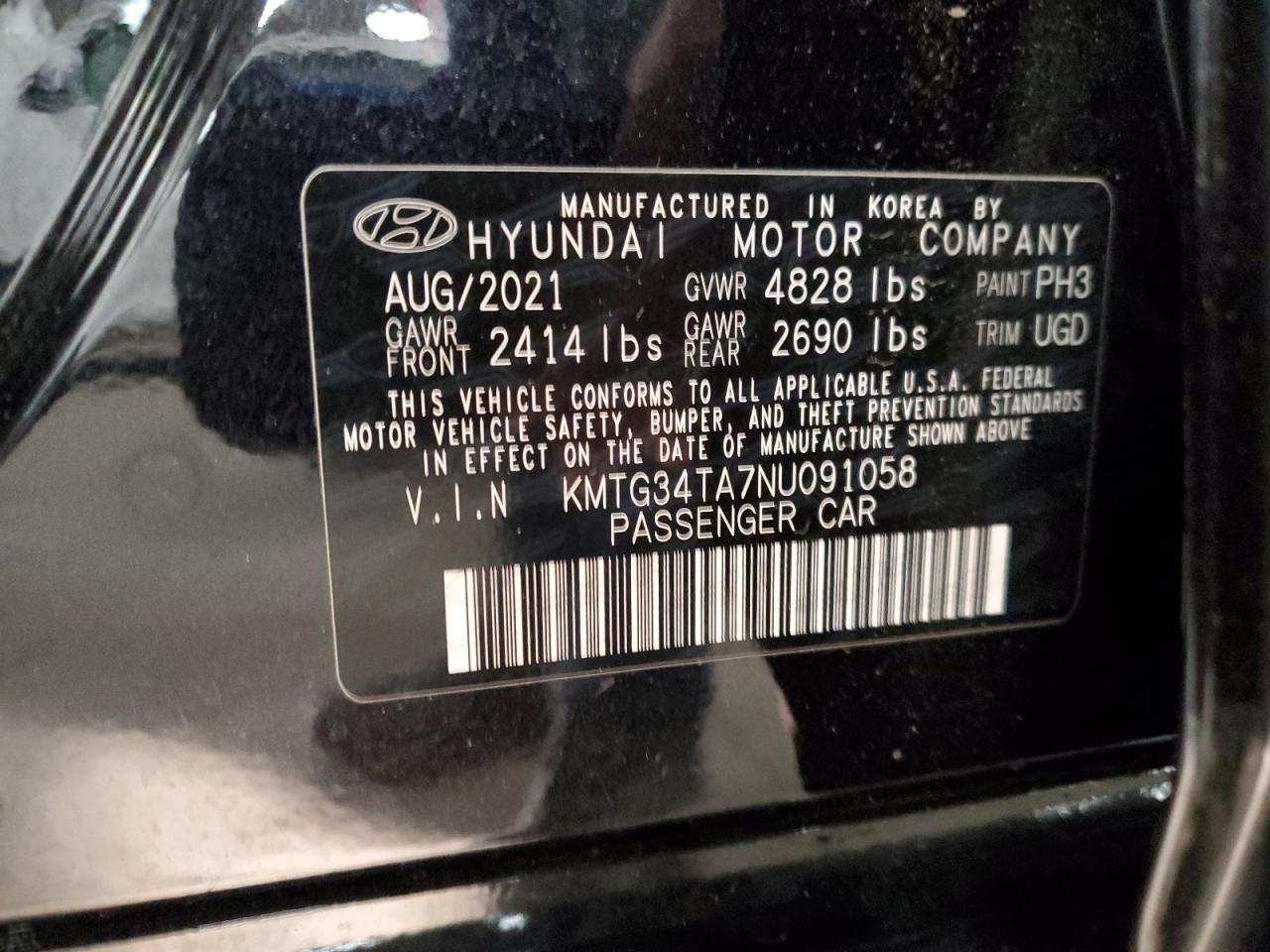 2022 Genesis G70 Base VIN: KMTG34TA7NU091058 Lot: 92896115