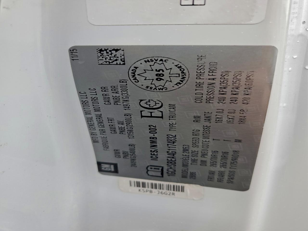 2016 Chevrolet Colorado VIN: 1GCHSBEA4G1174832 Lot: 94104495