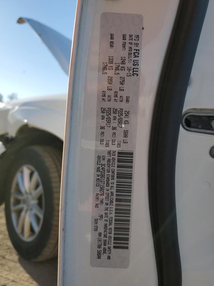 2016 Dodge Journey Sxt VIN: 3C4PDDBG1GT150278 Lot: 91369015