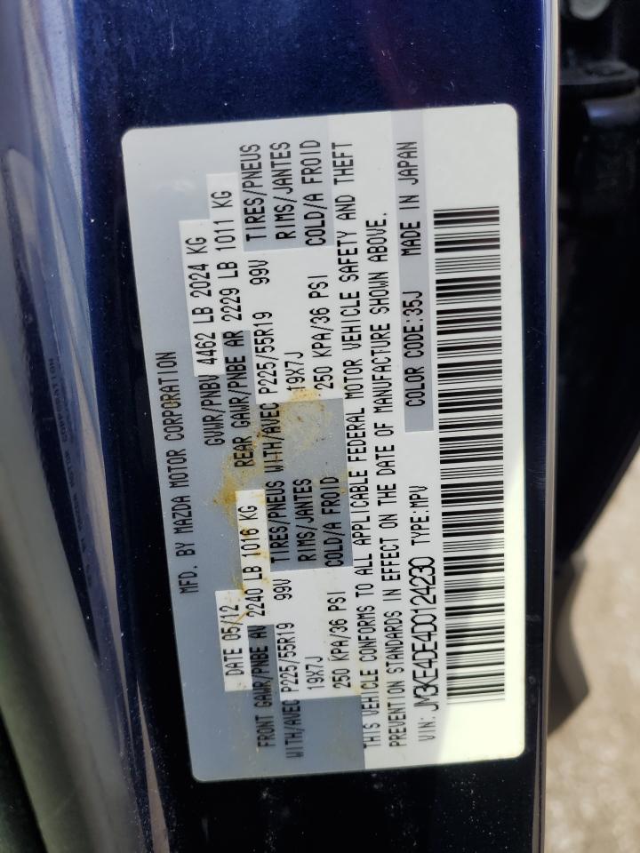 2013 Mazda Cx-5 Gt VIN: JM3KE4DE4D0124230 Lot: 91476665