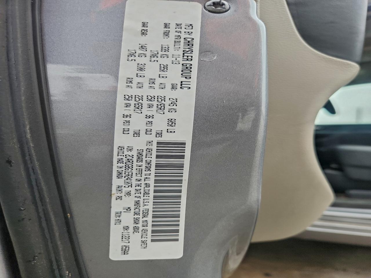 2014 Dodge Grand Caravan Se VIN: 2C4RDGBG1ER241075 Lot: 94462445