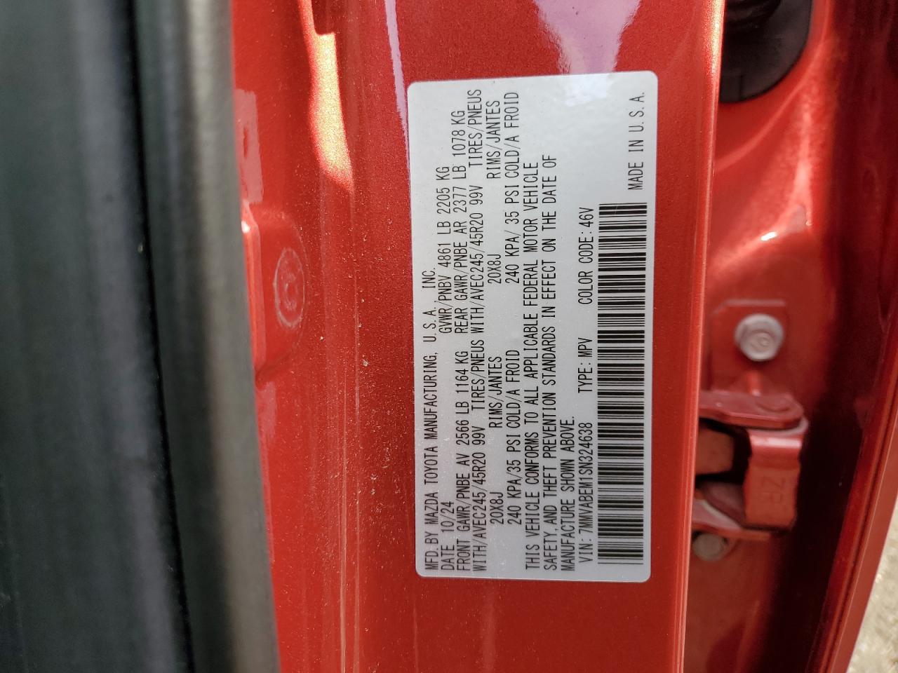 2025 Mazda Cx-50 Premium Plus VIN: 7MMVABEM1SN324638 Lot: 93088305