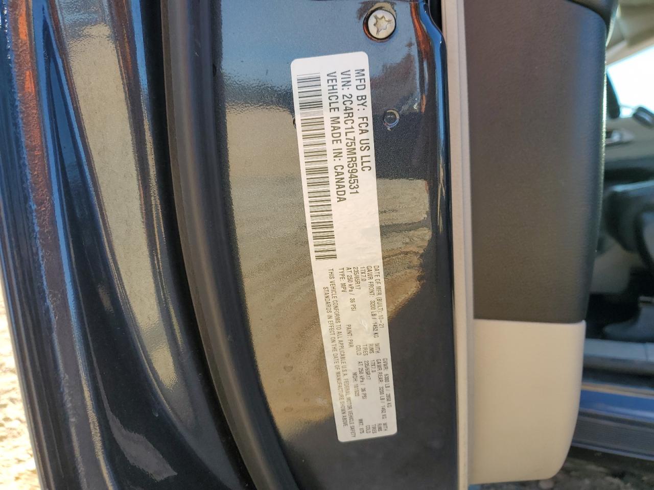 2021 Chrysler Pacifica Hybrid Touring L VIN: 2C4RC1L75MR594531 Lot: 92870795