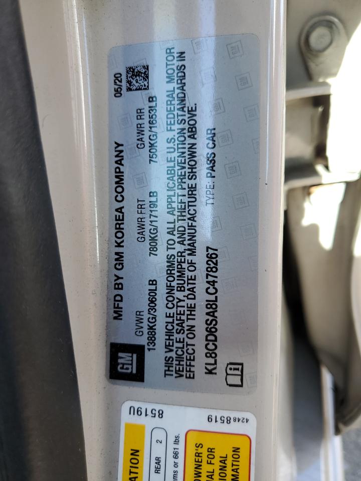 2020 Chevrolet Spark 1Lt VIN: KL8CD6SA8LC478267 Lot: 91371185