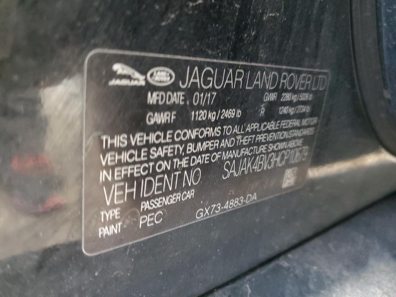 2017 Jaguar Xe Prestige VIN: SAJAK4BV3HCP10679 Lot: 91527855