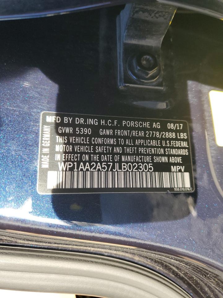 2018 Porsche Macan VIN: WP1AA2A57JLB02305 Lot: 92125185