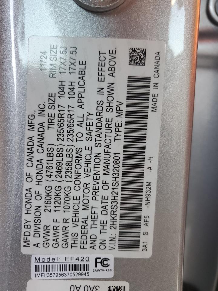 2025 Honda Cr-V Lx VIN: 2HKRS3H21SH320801 Lot: 91867115