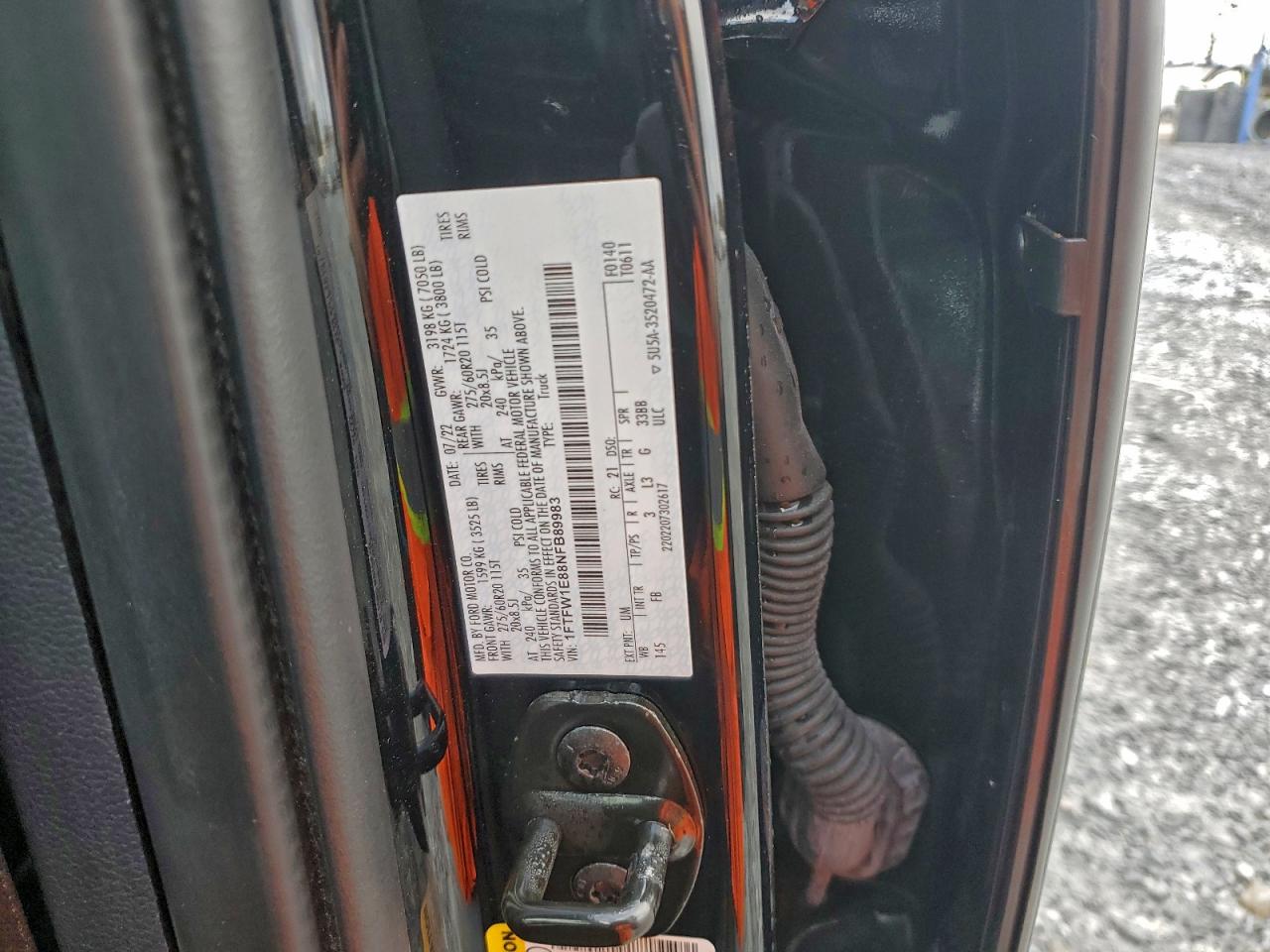 2022 Ford F150 Supercrew VIN: 1FTFW1E88NFB89983 Lot: 93944315