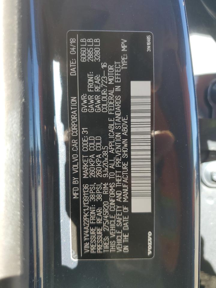 2018 Volvo Xc90 T6 VIN: YV4A22PK1J1391136 Lot: 93106385