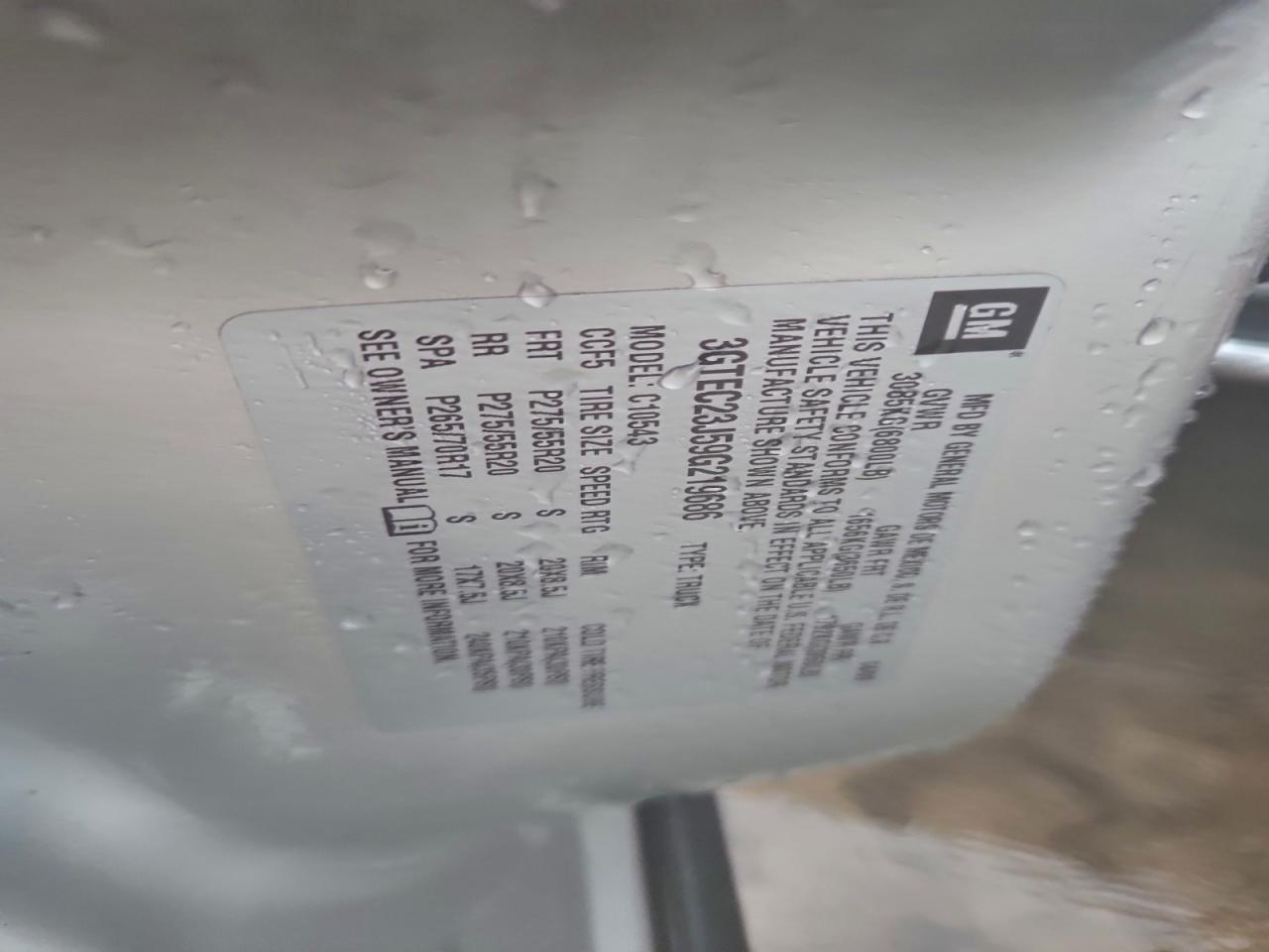 2009 GMC Sierra C1500 Sle VIN: 3GTEC23J59G219686 Lot: 93853475