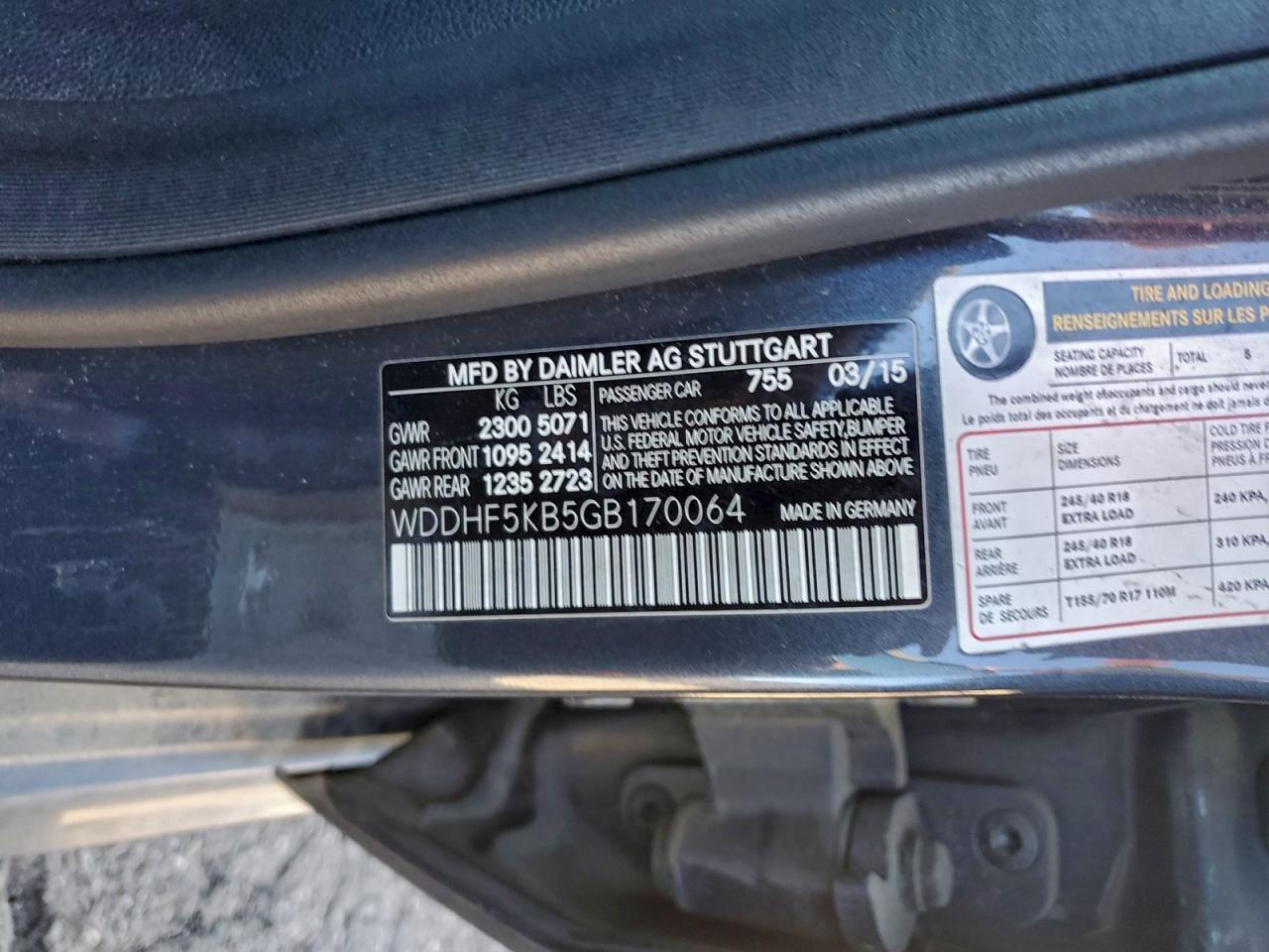 2016 Mercedes-Benz E 350 VIN: WDDHF5KB5GB170064 Lot: 93815875