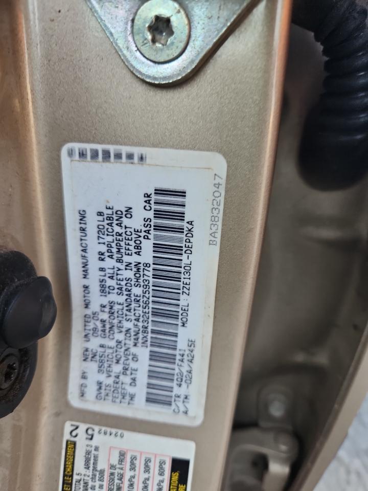 2006 Toyota Corolla Ce VIN: 1NXBR32E56Z593778 Lot: 92018765