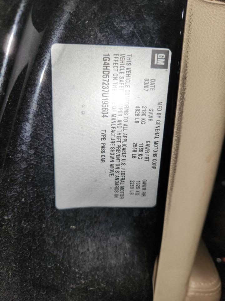 2007 Buick Lucerne Cxl VIN: 1G4HD57237U195604 Lot: 92825455