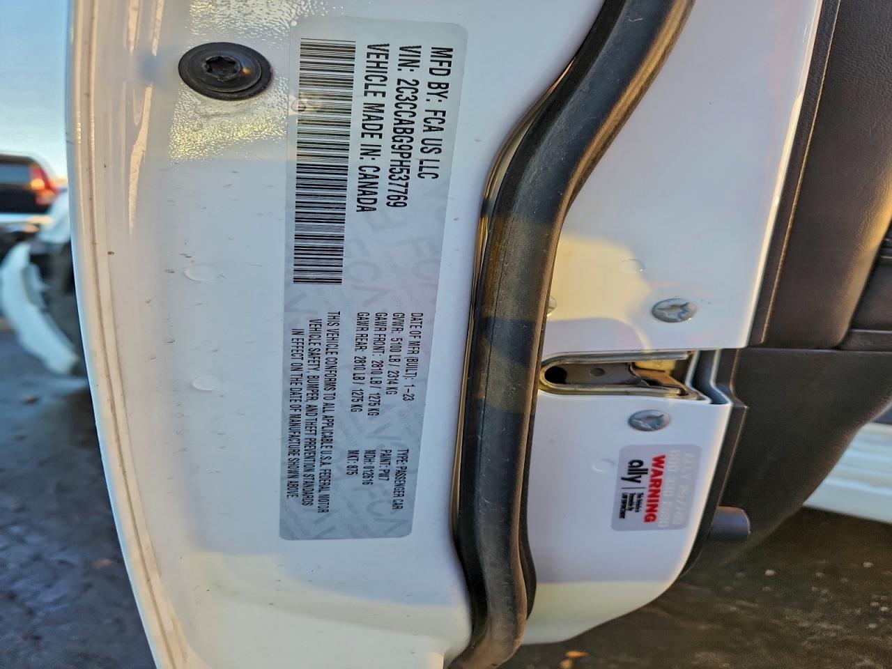 2023 Chrysler 300 S VIN: 2C3CCABG9PH537769 Lot: 93053145