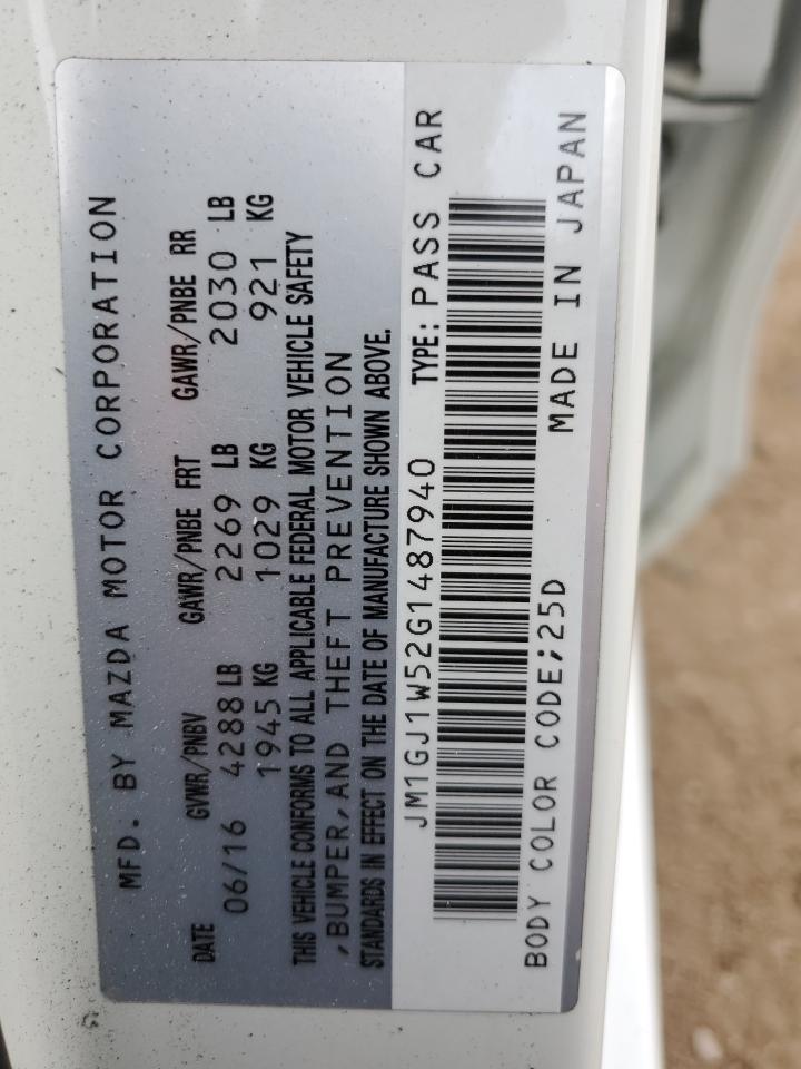 2016 Mazda 6 Grand Touring VIN: JM1GJ1W52G1487940 Lot: 94050445