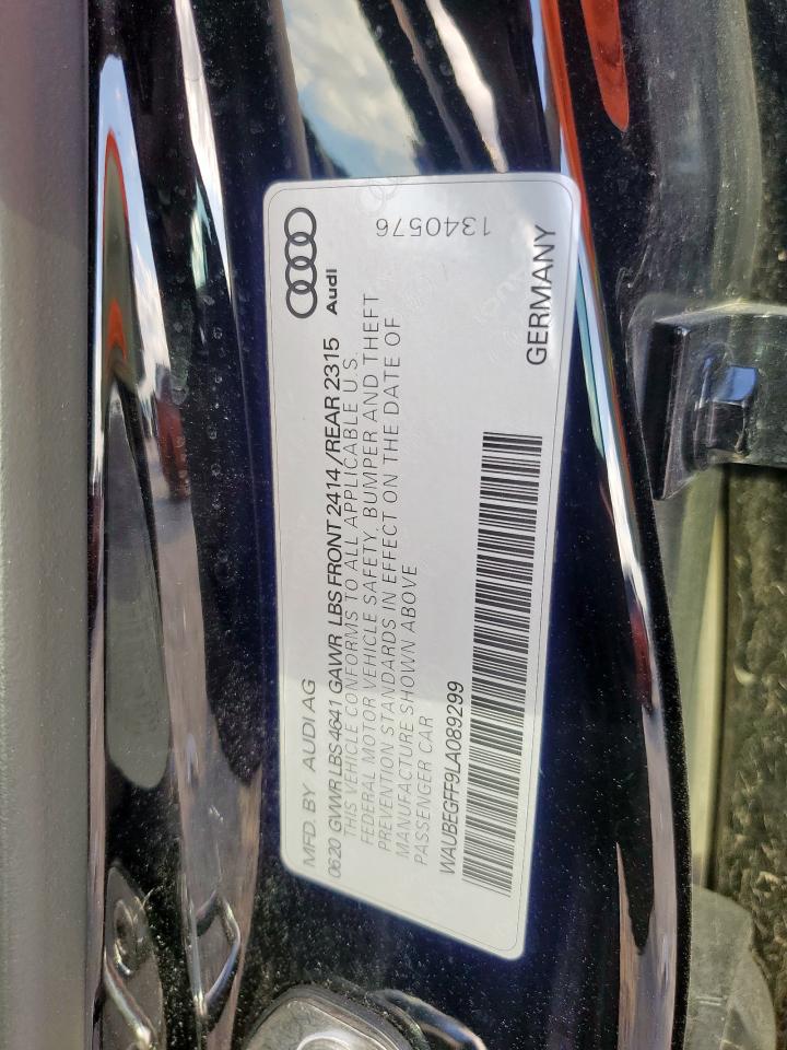 2020 Audi A3 S-Line Premium VIN: WAUBEGFF9LA089299 Lot: 90352965