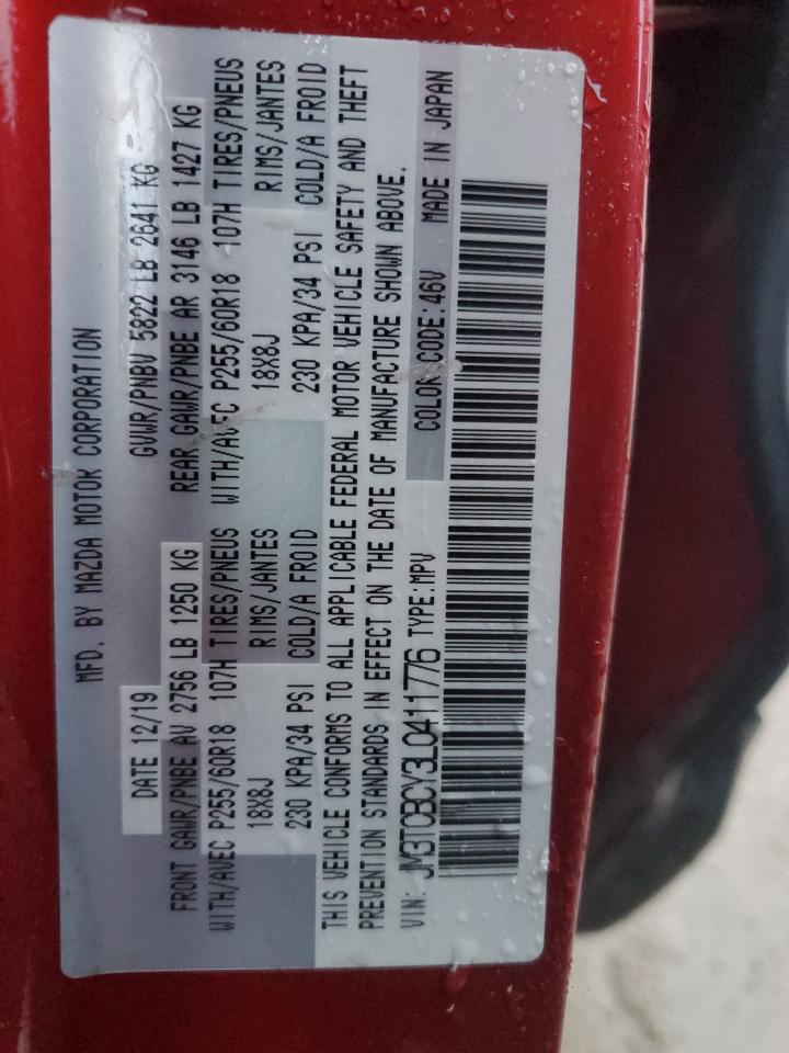 2020 Mazda Cx-9 Touring VIN: JM3TCBCY3L0411776 Lot: 93451295