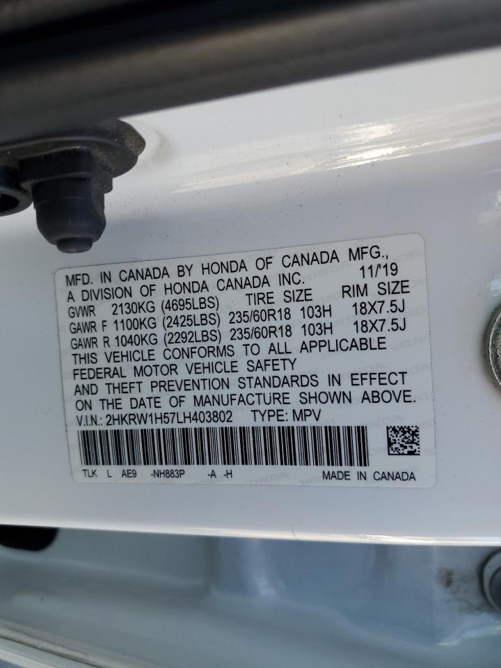 2020 Honda Cr-V Ex VIN: 2HKRW1H57LH403802 Lot: 92277845