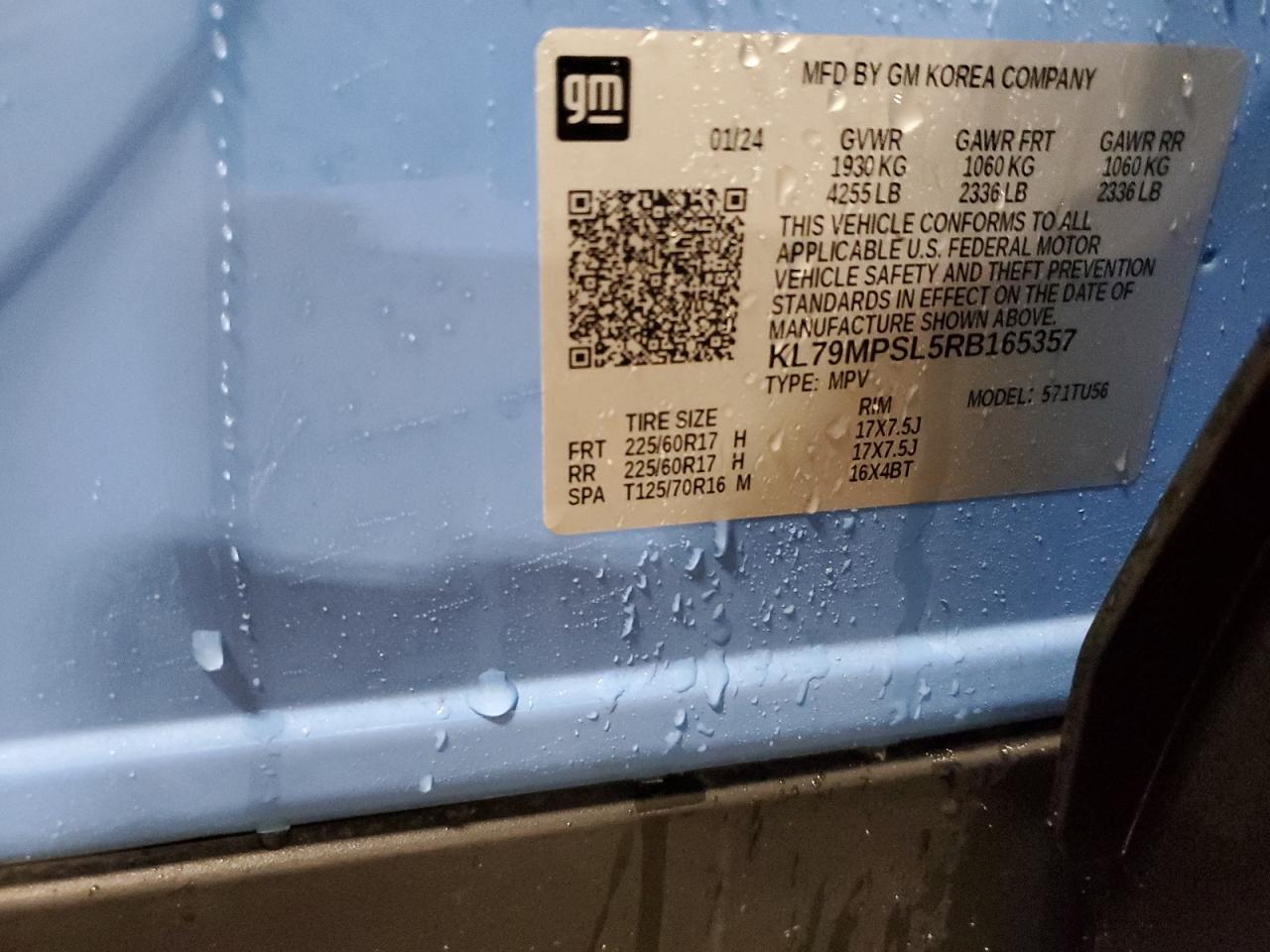 2024 Chevrolet Trailblazer Lt VIN: KL79MPSL5RB165357 Lot: 92607915