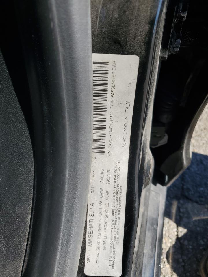 2014 Maserati Ghibli S VIN: ZAM57RTA4E1087523 Lot: 91946675