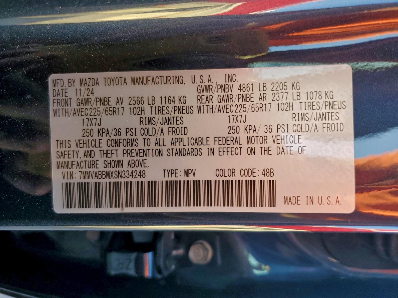 2025 Mazda Cx-50 Preferred VIN: 7MMVABBMXSN334248 Lot: 93488745