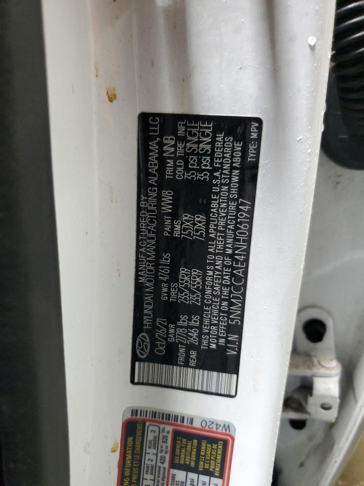 2022 Hyundai Tucson Sel VIN: 5NMJCCAE4NH061947 Lot: 92236625