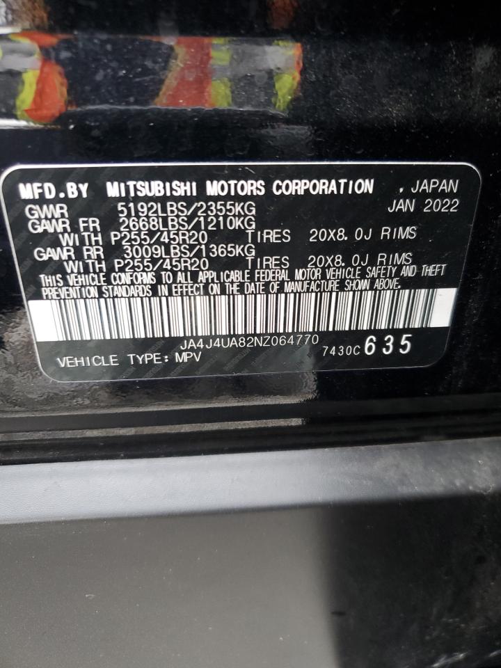2022 Mitsubishi Outlander Se VIN: JA4J4UA82NZ064770 Lot: 92715485