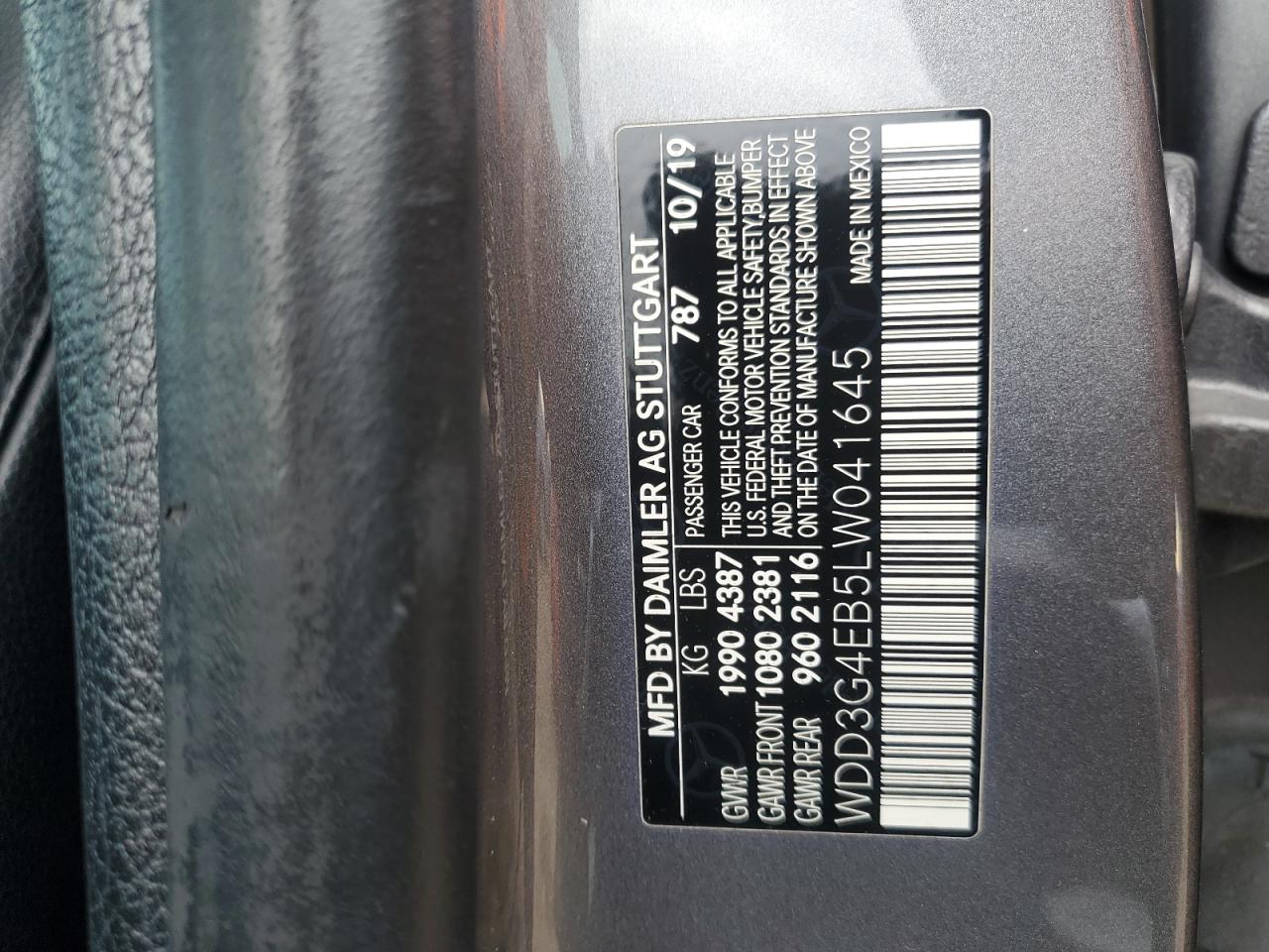 2020 Mercedes-Benz A 220 VIN: WDD3G4EB5LW041645 Lot: 92115245